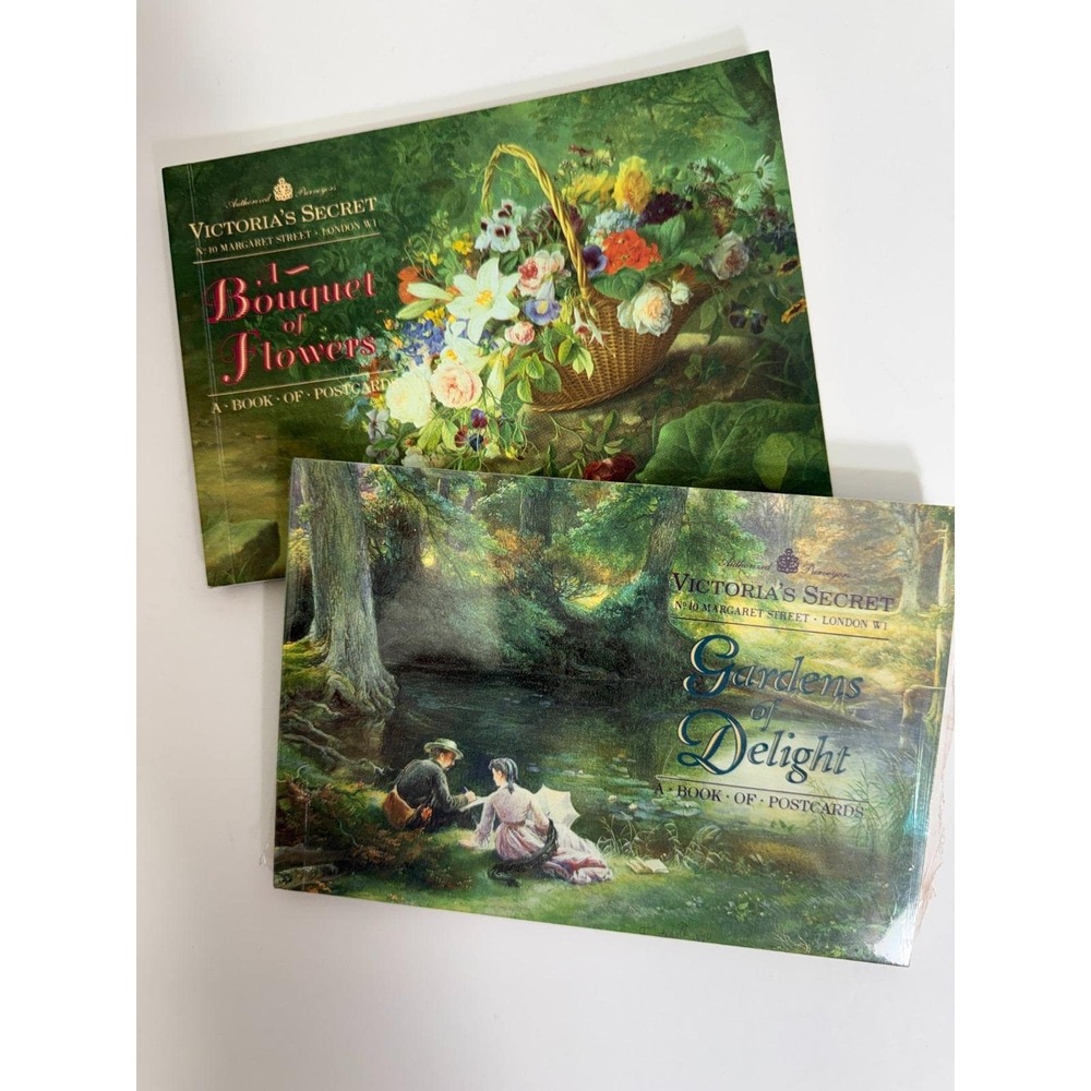 Vintage TWO Books of Postcards Victorias Secret Bouquet Flowers, Gardens Delight